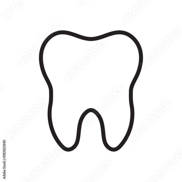 Fototapeta Tooth icon Flat vector set outline