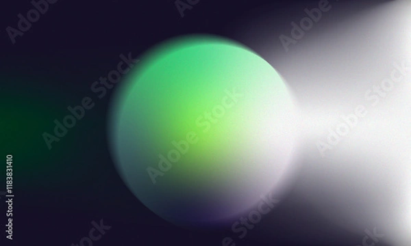 Fototapeta Abstract Sphere Gradient in Green and White with a Glowing Light Effect