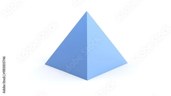 Obraz A blue pyramid is shown on a white background