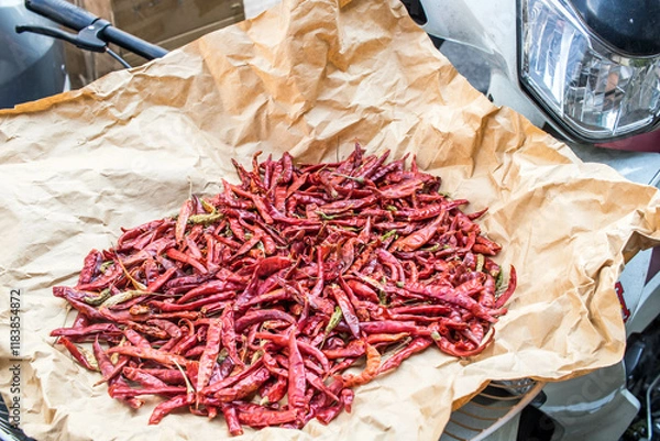 Obraz dried red chili peppers