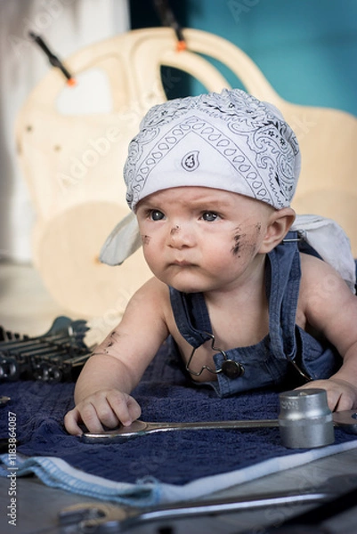 Obraz little child in a cap