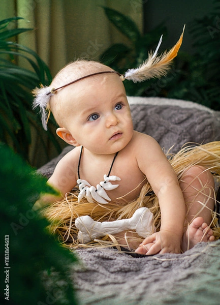 Obraz little girl with a flower