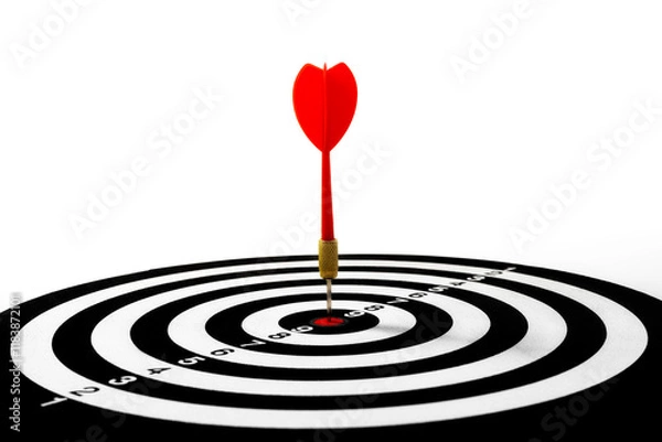 Fototapeta Dart board game isolated on a white background, Bullseye target