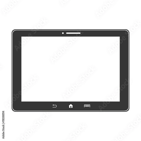 Fototapeta tablet device screen touch technology computer electronic vector isolated illustration