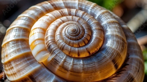 Fototapeta Magnificent Spiral: A Close-Up of a Seashell's Intricate Design