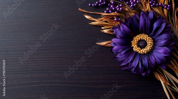 Fototapeta Abstract floral composition on a dark background