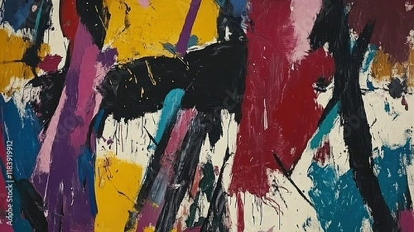 Fototapeta Abstract Expressionist Painting: A Symphony of Color and Texture