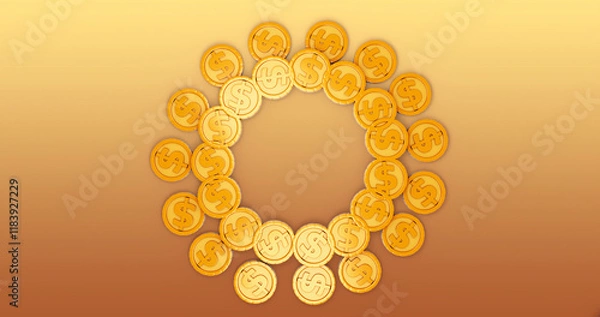 Obraz Coin 3D Cartoon Render Background