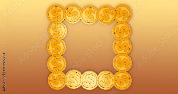 Obraz Coin 3D Cartoon Render Background