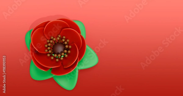 Obraz Poppy 3D Cartoon Render Background