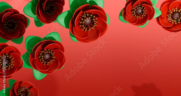 Obraz Poppy 3D Cartoon Render Background