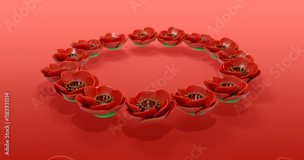 Obraz Poppy 3D Cartoon Render Background
