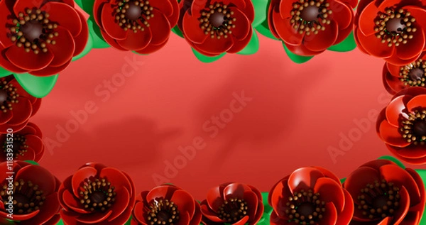Obraz Poppy 3D Cartoon Render Background