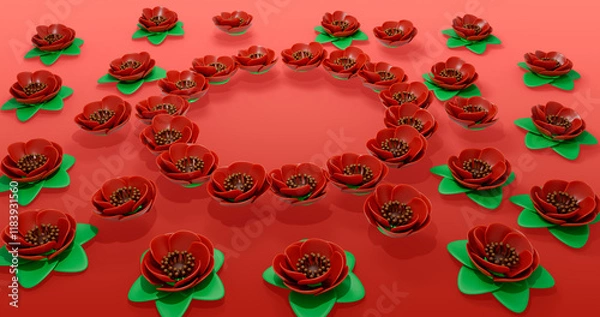 Obraz Poppy 3D Cartoon Render Background