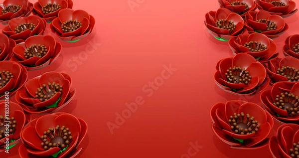 Obraz Poppy 3D Cartoon Render Background