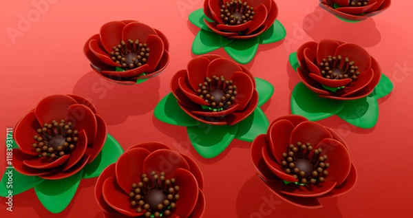 Obraz Poppy 3D Cartoon Render Background