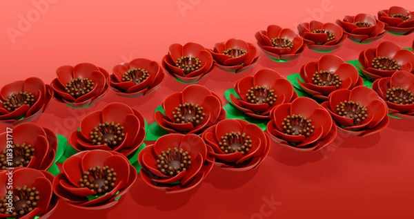 Obraz Poppy 3D Cartoon Render Background