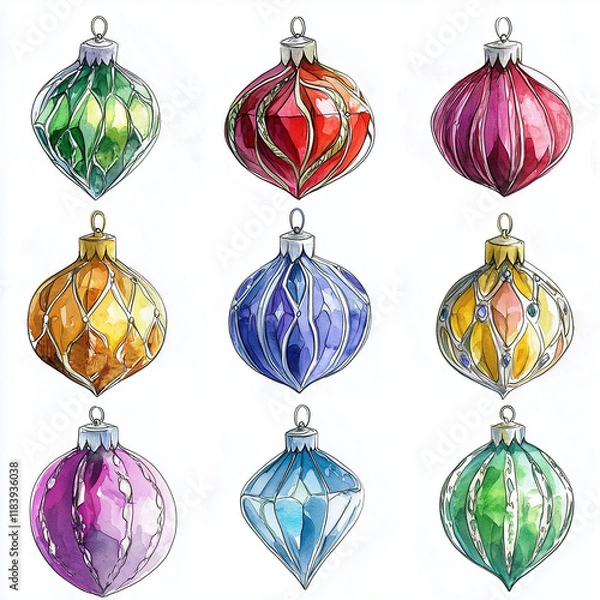 Fototapeta Magical crystal gem jewel drawing set, dungeons and dragons, dnd