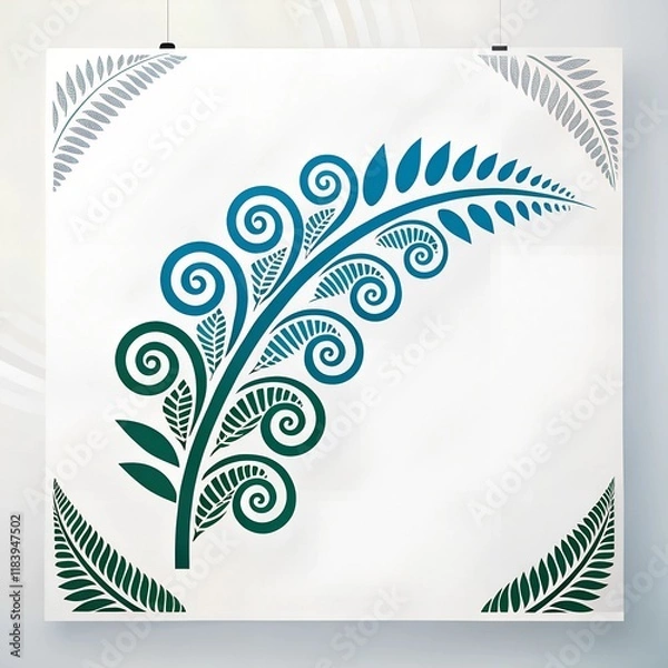 Fototapeta Abstract Spiral Fern Leaf Design