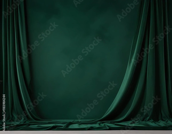 Obraz A soft velvet fabric in dark green for a luxurious feel.