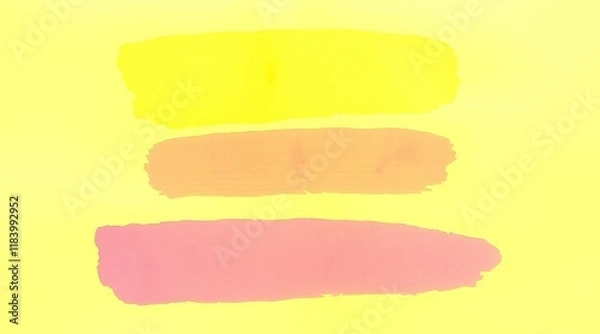 Fototapeta Two horizontal watercolor stripes in orange and pink, on a light background
