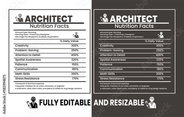 Fototapeta Architect Nutrition Facts Building the Blueprint for Creativity and Precision