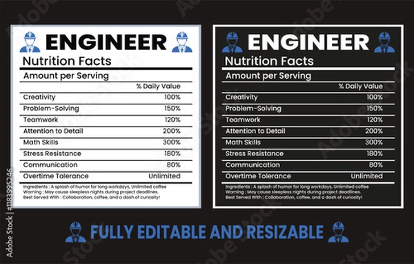 Fototapeta Engineer Nutrition Facts Fueling Innovation and Precision
