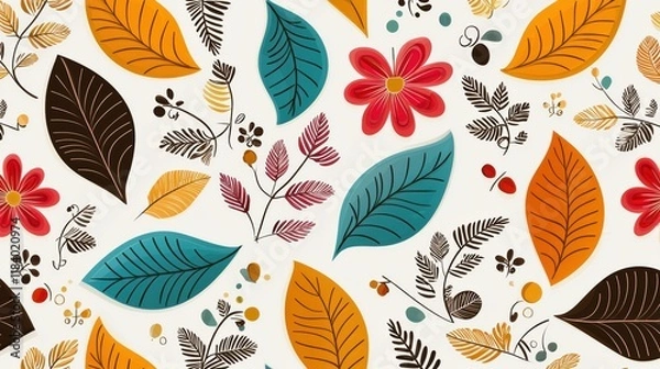 Fototapeta A paisley swirl pattern with a global, multicultural feel, incorporating elements from different cultures and traditions, such as Indian, Persian, or Turkish motifs.