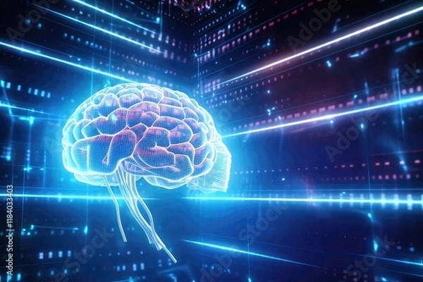 Fototapeta Digital Brain Data Network;  Cybersecurity Concept.