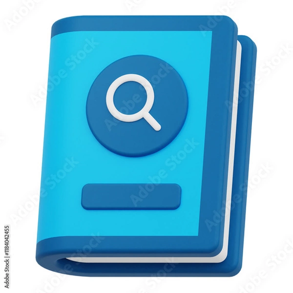 Fototapeta search book 3d icon isolated on the transparent background