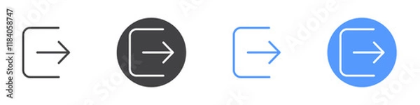 Fototapeta Exit icon vector symbol outline sign