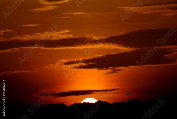 Fototapeta Nice sunset sky with clouds