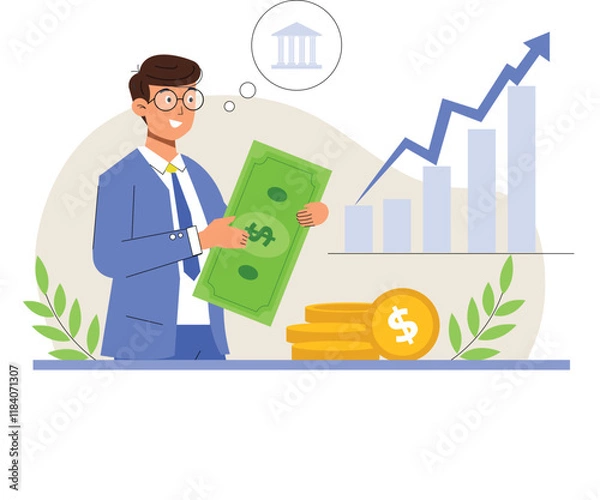 Obraz A detailed illustration of loan operations, focusing on financial processes and insights.
