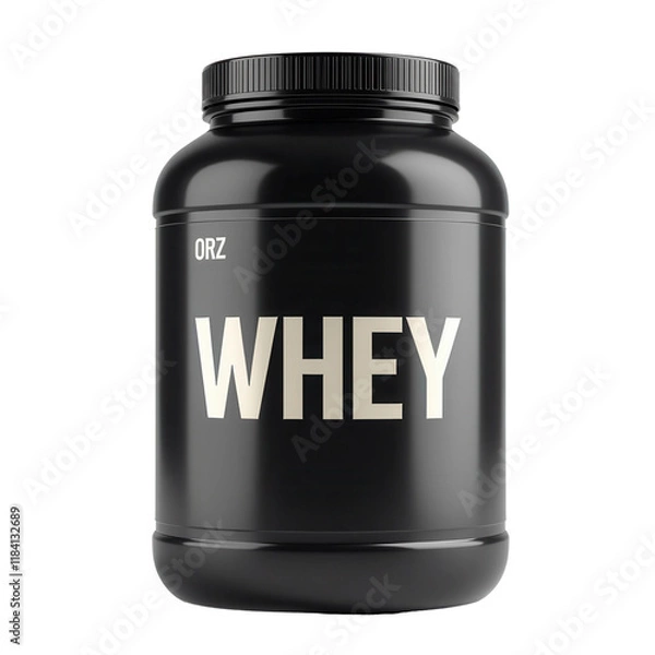 Obraz Whey protein jar on transparent background