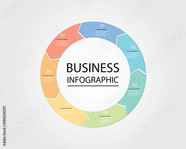 Obraz Business Infographic modern design template for banners and infographics for 7 circle arrow step