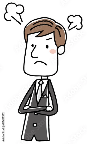 Fototapeta スーツを着た男性：怒る
