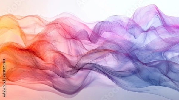 Fototapeta Soft colorful energy field on white background for branding overlay