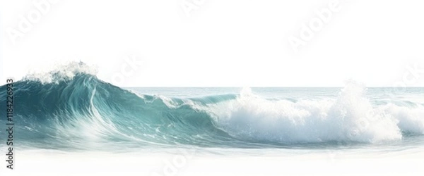 Fototapeta A serene ocean wave crashing softly against the shore, capturing nature's beauty.