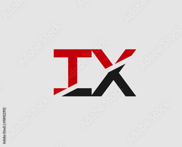 Fototapeta Abstract letter iX logo design template. Vector letter logo 
