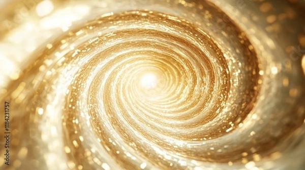Fototapeta Radiant energy field effect with gold and white circles