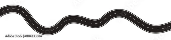 Fototapeta Winding curves road isolated on transparent background. winding road from top view. vector illustration.