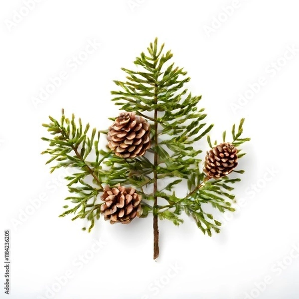 Fototapeta A beautiful green bush tree isolated on a white background