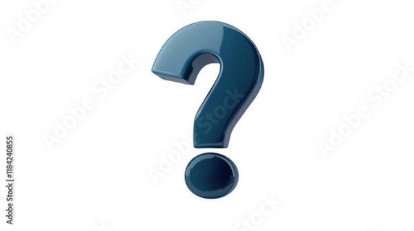 Fototapeta 3d question mark isolated on white background 
