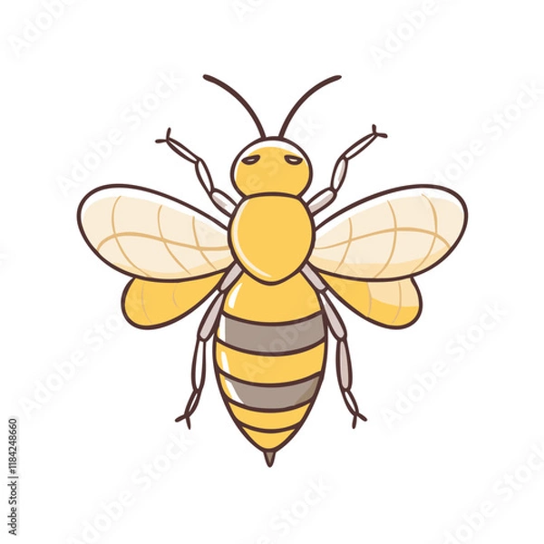 Fototapeta honeybee vector icon, animals vector illustration - simple illustration of honeybee perfect for logos, and animals-themed designs.
