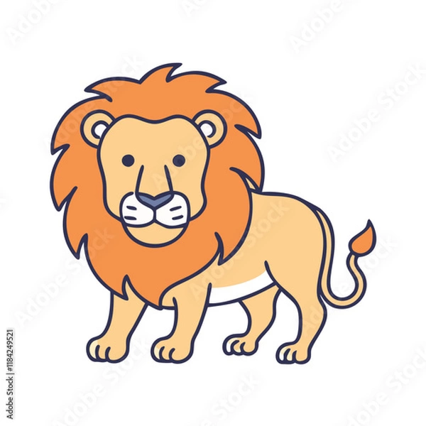 Fototapeta lion vector icon, animals vector illustration - simple illustration of lion perfect for logos, and animals-themed designs.