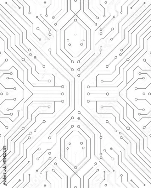 Obraz white circuit board pattern background