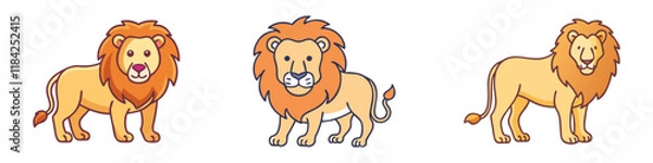 Fototapeta lion vector icon, animals vector illustration - simple illustration of lion perfect for logos, and animals-themed designs.