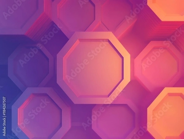 Fototapeta Abstract Octagonal Geometric Pattern Gradient Design