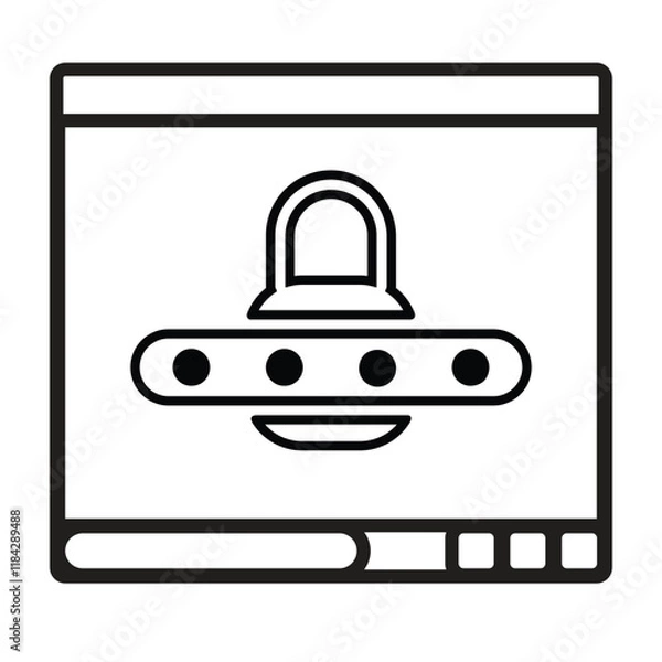 Fototapeta Password Security Website Icon – Protect Your Site with Secure Icons