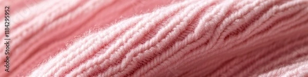 Fototapeta detailed close-up of corduroy fabric texture in soft pastel pink with visible ribbing and natural light creating depth